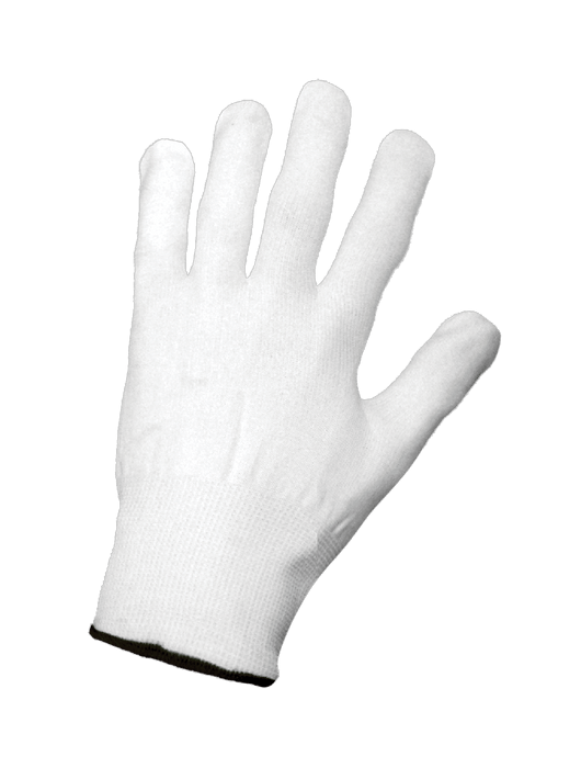 Inspection Gloves, Lightweight 15-Gauge Bleached White Seamless 100% Nylon Shell, Uncoated, Low Lint, Ambidextrous, Knit Wrist