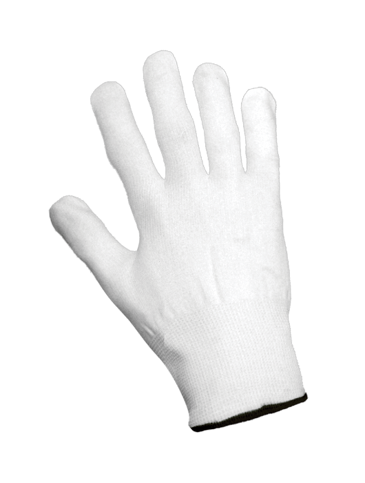 Inspection Gloves, Lightweight 15-Gauge Bleached White Seamless 100% Nylon Shell, Uncoated, Low Lint, Ambidextrous, Knit Wrist