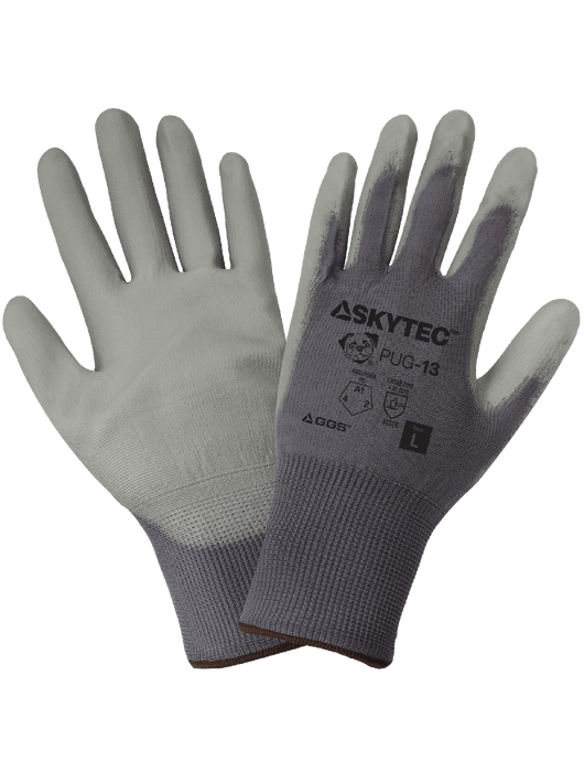 Gray Lightweight 13g Seamless Nylon Shell, Gray Polyurethane Coated Anti-Static/Electrostatic Compliant, Vend Pack