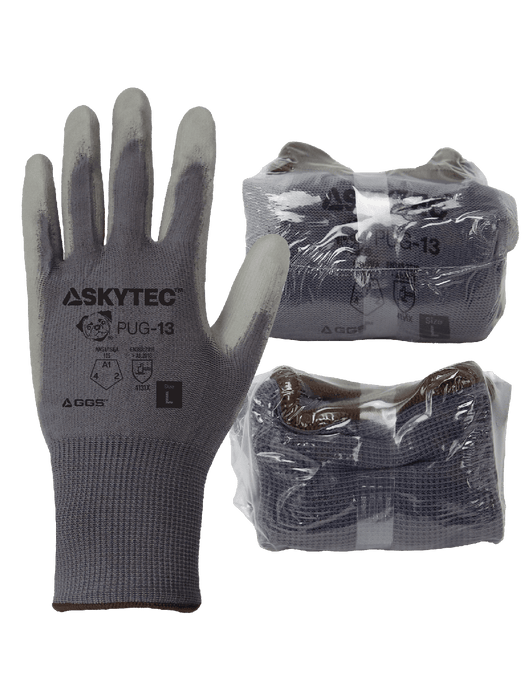 Gray Lightweight 13g Seamless Nylon Shell, Gray Polyurethane Coated Anti-Static/Electrostatic Compliant, Vend Pack