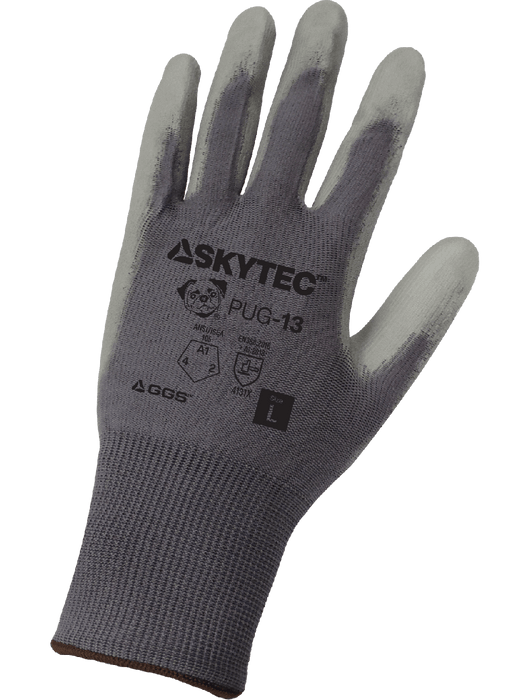 Gray Lightweight 13g Seamless Nylon Shell, Gray Polyurethane Coated Anti-Static/Electrostatic Compliant, Vend Pack