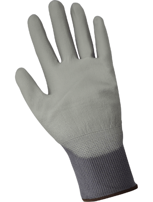 Gray Lightweight 13g Seamless Nylon Shell, Gray Polyurethane Coated Anti-Static/Electrostatic Compliant, Vend Pack