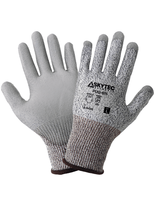 Samurai Glove® 13g Salt & Pepper UHMWPE Liner, Gray PU Dipped Palm, ANSI/ISEA 105 Cut Level A4, Vend Pack