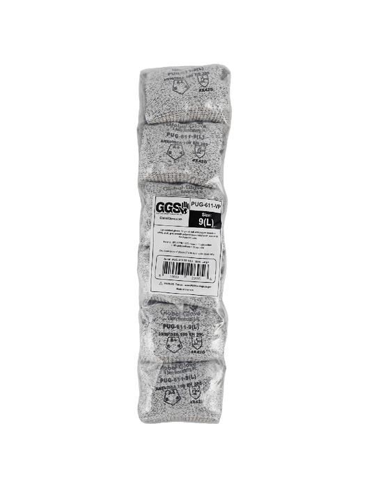 Samurai Glove® 13g Salt & Pepper UHMWPE Liner, Gray PU Dipped Palm, ANSI/ISEA 105 Cut Level A4, Vend Pack