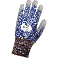 Samurai Glove® - 13-Gauge Blue & White Tuffalene® UHMWPE Shell, Gray Smooth PU Coated Palm, Knit Wrist, ANSI/ISEA 105 Cut Level A4