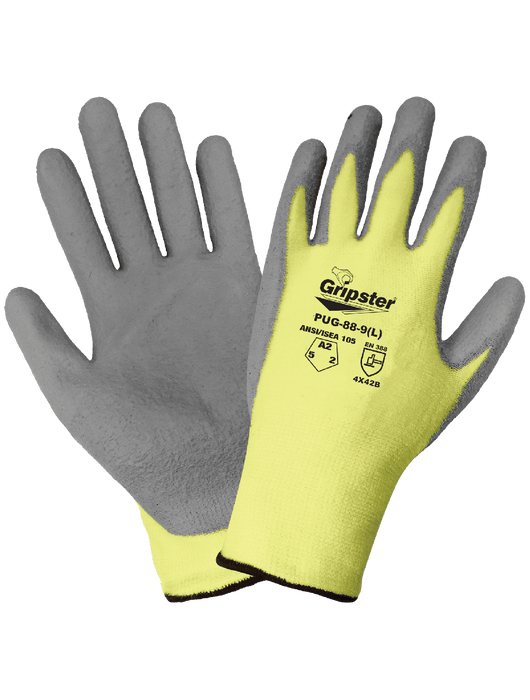Gripster® Lite-Kevlar 13-Gauge, Sewn w/DuPont™ Kevlar® Fiber, Gray Flat Dipped Polyurethane- Vend Pack