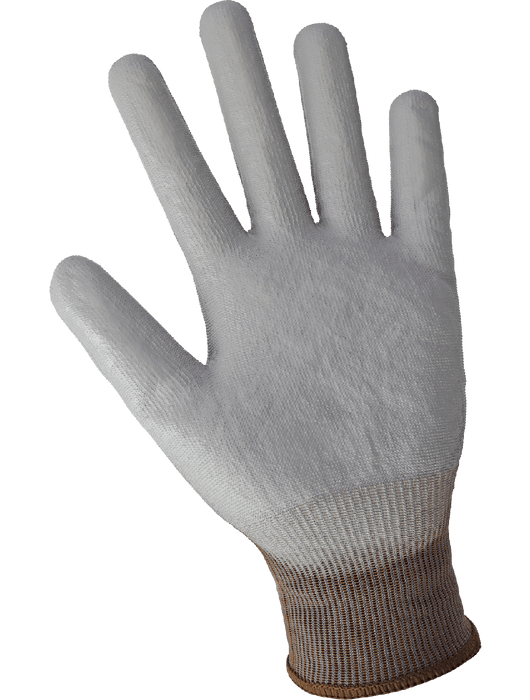 Samurai Glove®- Cut Resistant Gloves, 18-Gauge, Gray Seamless Tuffalene® UHMWPE Shell, Gray Smooth Polyurethane-Coated Palm, Knit Wrist, ANSI/ISEA 105 Cut Level A9, ANSI Abrasion Level 3, ANSI Puncture Level 4, Vend Pack
