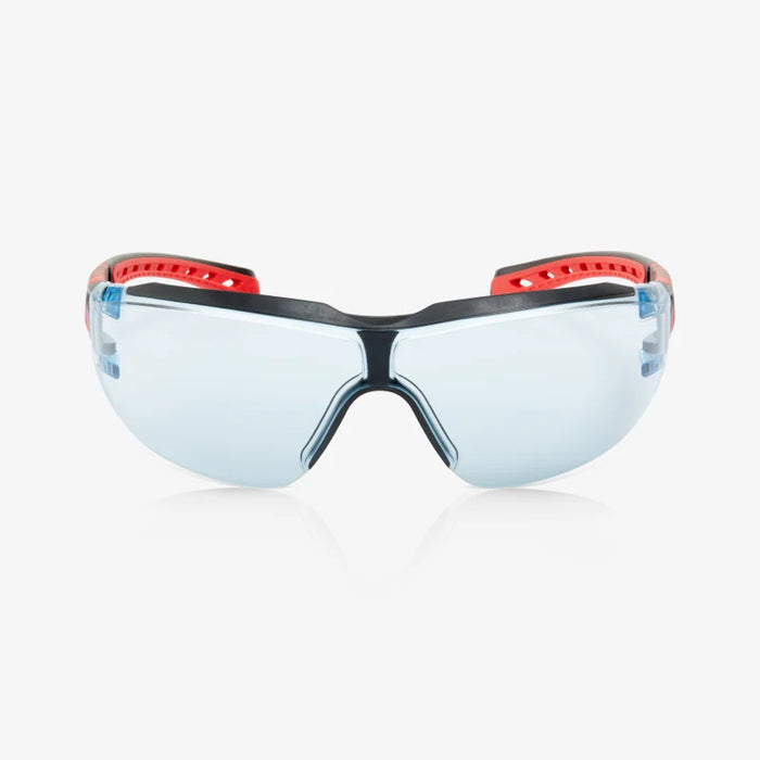 Sparta Eco Series - Arida 400 Moisture Repellant, Soft Gray TPE Browguard, Anti-Slip Nose Bridge, Red & Black Ventilated TPE Temple Arms
