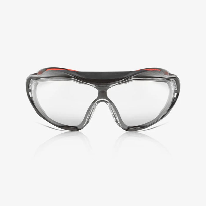 Sparta Pro Series -  Tecton 400 Anti-Fog/Anti-Scratch, Black Full Frame & Seal,  Red & Black Ventilated TPE Temple Arms