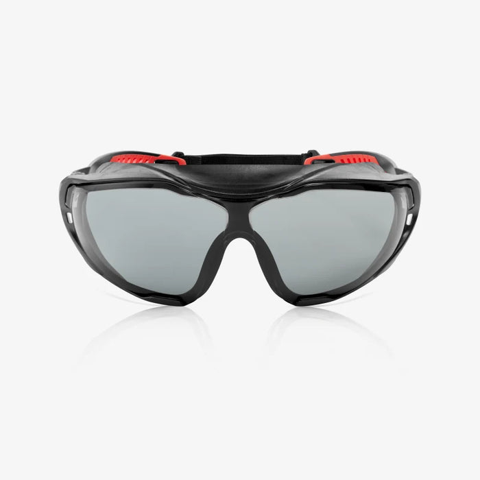 Sparta Pro Series -  Tecton 400 Anti-Fog/Anti-Scratch, Black Full Frame & Seal,  Red & Black Ventilated TPE Temple Arms