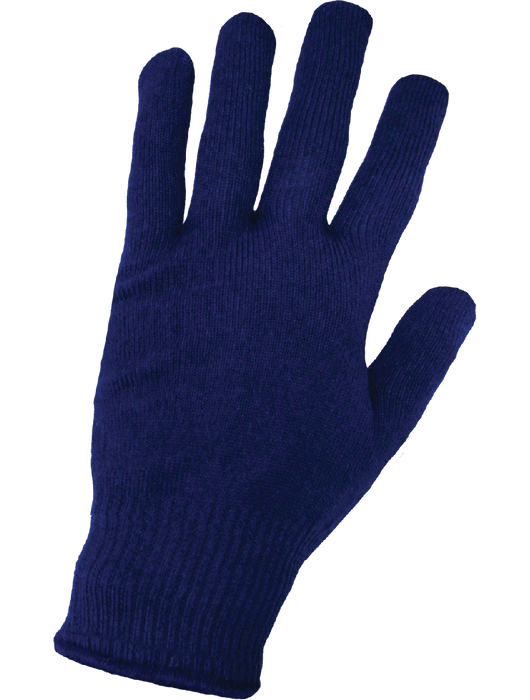 Low Temperature Thermal Gloves, Navy Blue Self-Wicking 13-Gauge Cold Keep®/Spandex Hollow Core Thermal Gloves, Knit Wrist, Men's