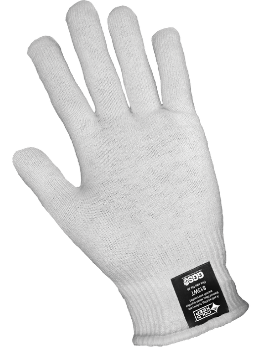 Low Temperature Thermal Gloves, Lightweight 13-Gauge Bleached White Seamless Cold Keep®/Spandex Shell, Uncoated, Ambidextrous, Knit Wrist, Men's