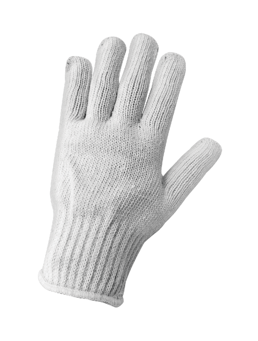 7-Gauge Bleached White String Knit Gloves