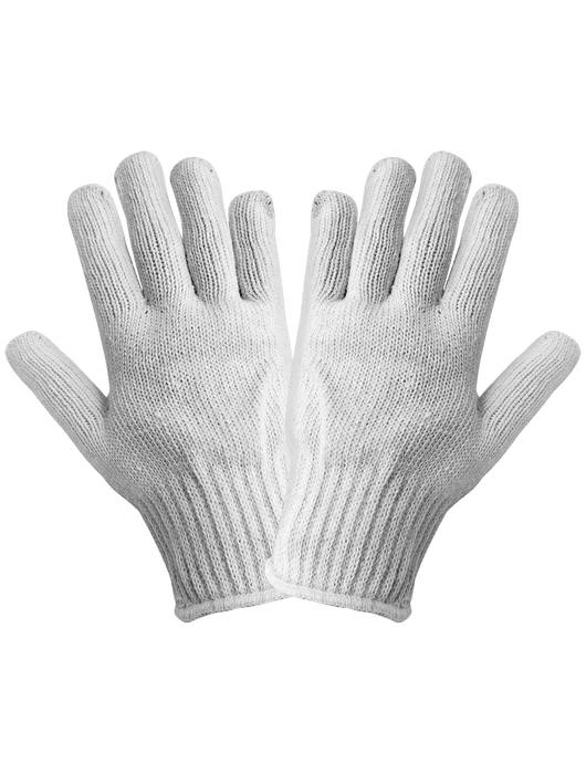 7-Gauge Bleached White String Knit Gloves