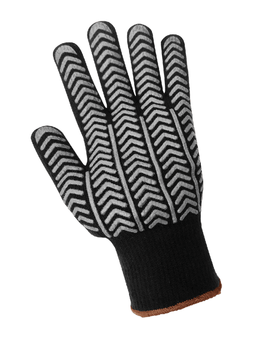 Heavyweight Acrylic Loop Terry Cloth Low-Temperature Gloves with a Herringbone PVC-Coated Palm, , Knit Wrist