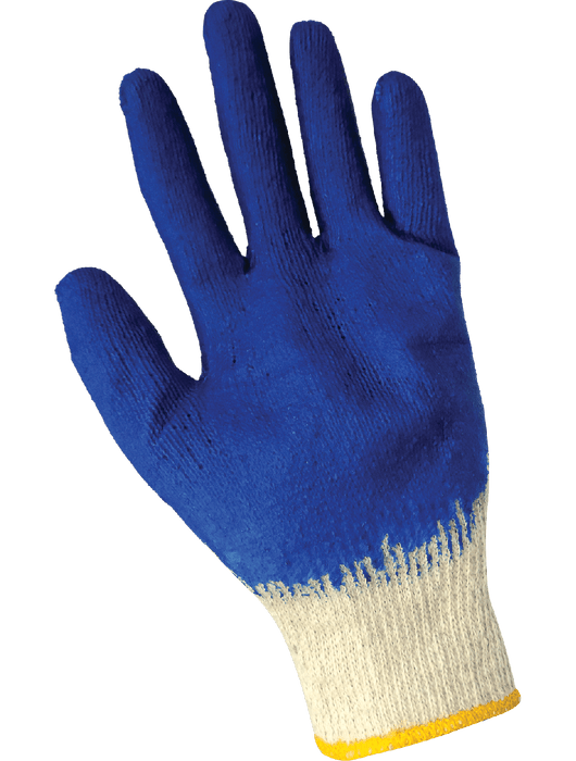 Blue Coated Nitrile on Medium Weight String Knit