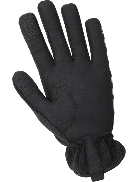 Mechanics Black AireFlex® Synthetic Leather Palm, Touch Screen Compatible Index Finger & Thumb Tip, Pull Tab, Open Cuff 