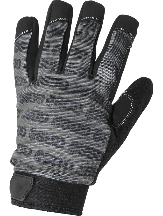 MechanicsBlack AireFlex® Synthetic Leather Palm,  Touch Screen Compatible Index Finger & Thumb Tip, Pull Tab, Neoprene Cuff w/Hook & Loop Closure