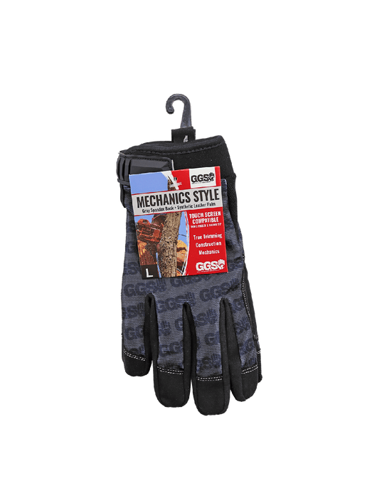 MechanicsBlack AireFlex® Synthetic Leather Palm,  Touch Screen Compatible Index Finger & Thumb Tip, Pull Tab, Neoprene Cuff w/Hook & Loop Closure