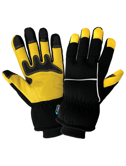 Premium-Grade Grain Deerskin Leather Palm, Low Temperature, Waterproof, Insulated Gloves