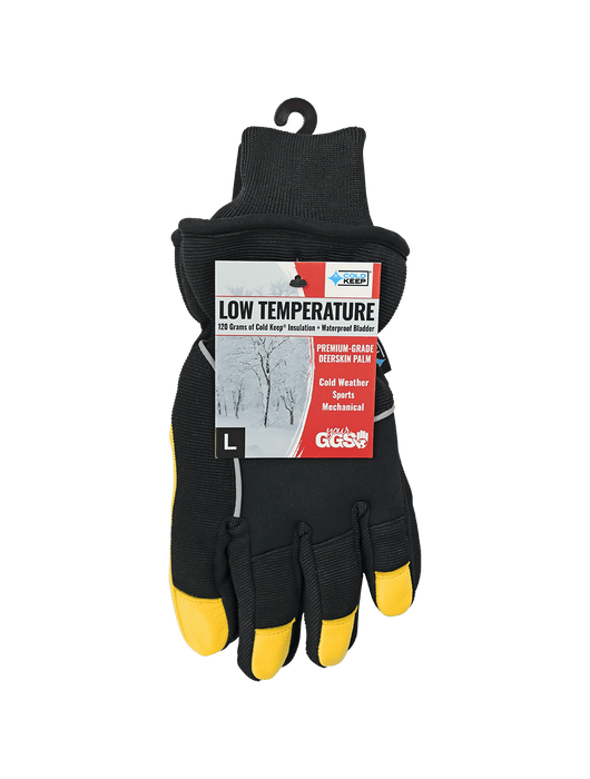 Premium-Grade Grain Deerskin Leather Palm, Low Temperature, Waterproof, Insulated Gloves