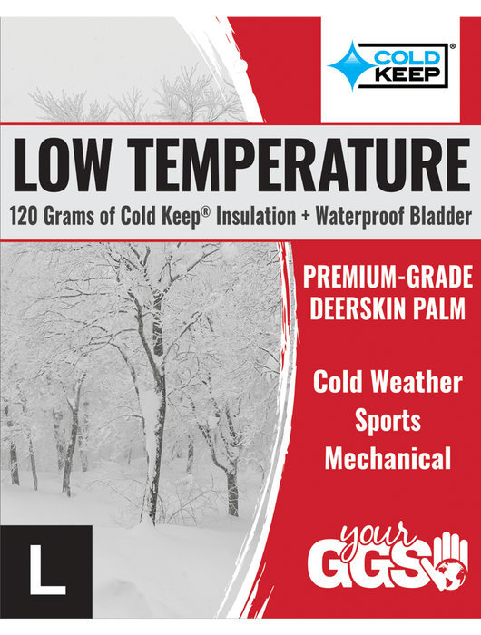 Premium-Grade Grain Deerskin Leather Palm, Low Temperature, Waterproof, Insulated Gloves