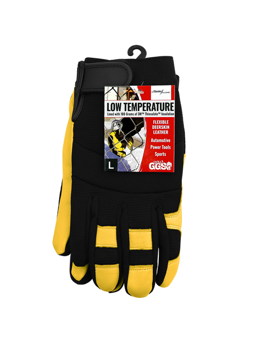Premium-Grade Grain Deerskin Leather Palm, Low Temperature Reinforced Waterproof Gloves