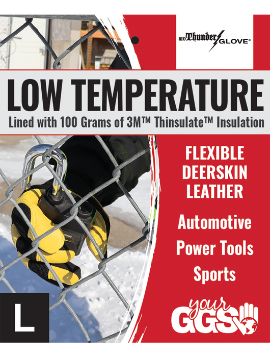 Premium-Grade Grain Deerskin Leather Palm, Low Temperature Reinforced Waterproof Gloves