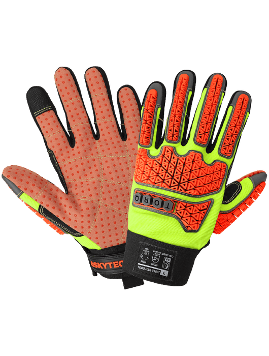 Torq Hail Xtra™ Hi-Vis Multi-Hazard Gloves with a Tuffalene® Lined Synthetic Leather Palm, ANSI/ISEA 105 Cut Level A7