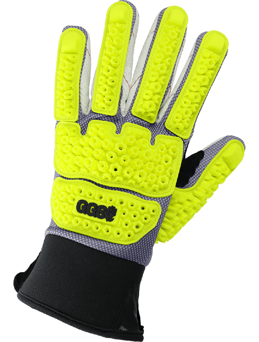 Vise Gripster® Premium Impact Resistant Cotton Corded High-Visibility Gloves w/Cut Resistant Liner, ANSI/ISEA 105 Cut Level A5