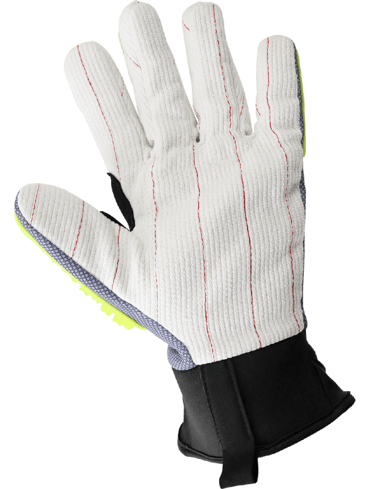 Vise Gripster® Premium Impact Resistant Cotton Corded High-Visibility Gloves w/Cut Resistant Liner, ANSI/ISEA 105 Cut Level A5
