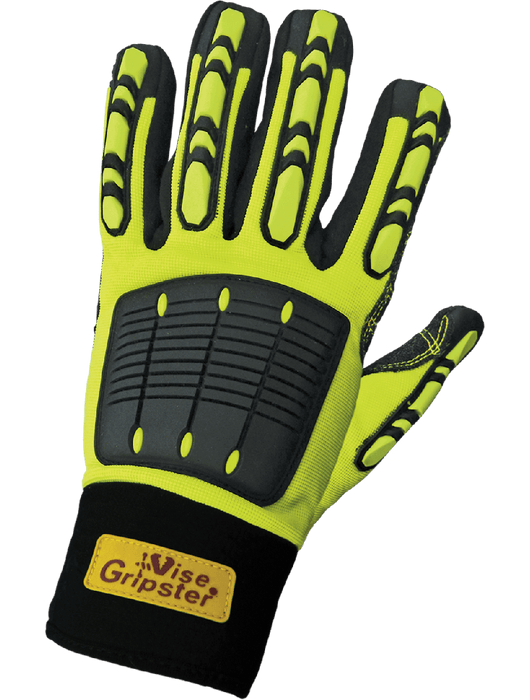 Vise Gripster® High Visibility Reinforced Oil and Gas Gloves with TPU Impact Protection, ANSI Cut Level A3 Palm, ANSI Puncture Level 4