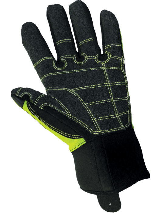 Vise Gripster® High Visibility Reinforced Oil and Gas Gloves with TPU Impact Protection, ANSI Cut Level A3 Palm, ANSI Puncture Level 4