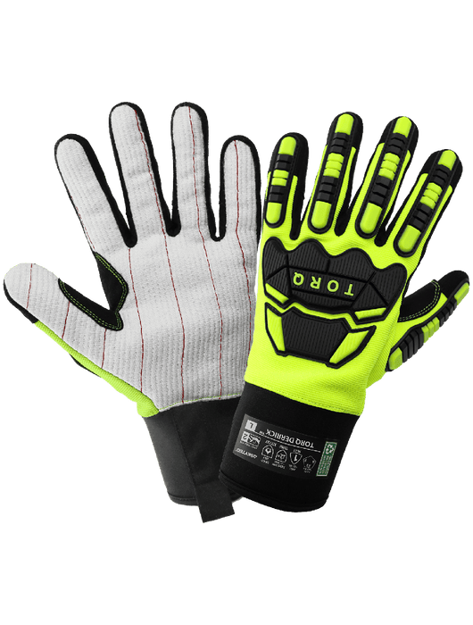 Torq™ Derrick™ Cotton Corded Impact Resistant Gloves w/Cut Protection, ANSI/ISEA 105 Cut Level A2