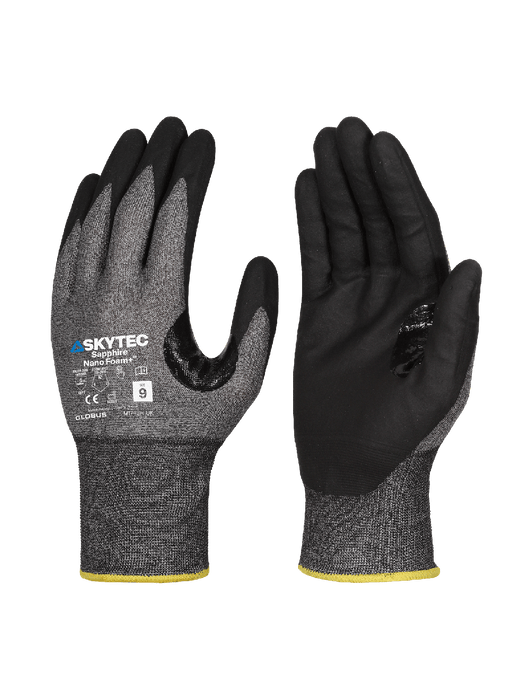 Sapphire™ 21g Tuffalene® UHMWPE Shell, Nano Foam+™ Nitrile Foam Coating, Touch Screen Compatible Fingertips, ANSI/ISEA 105 Cut Level A7