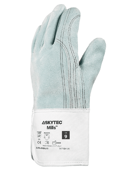 Mills™ Heavy Duty Cowhide Leather Gloves w/Cut Resistant Liner, ANSI/ISEA 105 Cut Level A7