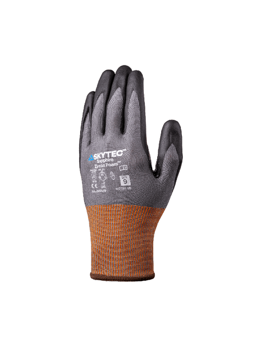 Sapphire™ Zircon 18g Tuffalene® UHMWPE Shell, Nitrile-Coated Palm, Touch Screen, ANSI/ISEA 105 Cut Level A4