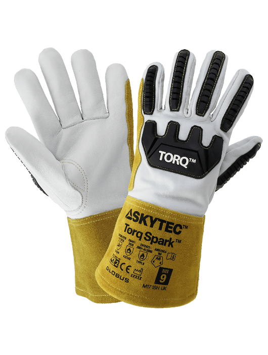 Torq™ Spark Premium Leather Welding Gloves w/Cut & Impact Resistance, 4½" Gauntlet Cuff, ANSI/ISEA 105 Cut Level A6