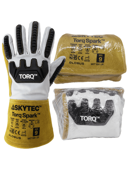 Torq™ Spark Premium Leather Welding Gloves w/Cut & Impact Resistance, 4½" Gauntlet Cuff, ANSI/ISEA 105 Cut Level A6