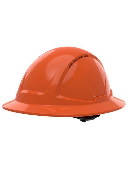 Radius Vented Full Brim Style HDPE Hard Hat With 6-Pt Ratchet Suspension, ANSI Z89.1-2014, Type 1, Class C