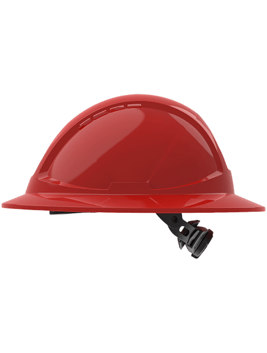 Radius Vented Full Brim Style HDPE Hard Hat With 6-Pt Ratchet Suspension, ANSI Z89.1-2014, Type 1, Class C