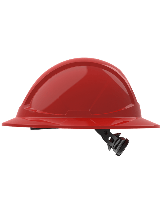 Radius Full Brim Style HDPE Hard Hat With 6-Pt Ratchet Suspension, ANSI Z89.1-2014, Type 1, Class E