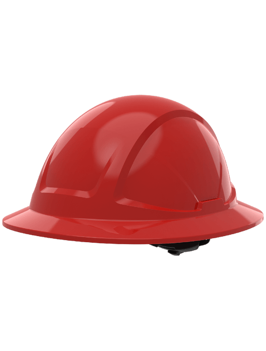 Radius Full Brim Style HDPE Hard Hat With 6-Pt Ratchet Suspension, ANSI Z89.1-2014, Type 1, Class E