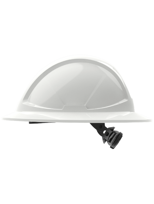 Radius Full Brim Style HDPE Hard Hat With 6-Pt Ratchet Suspension, ANSI Z89.1-2014, Type 1, Class E