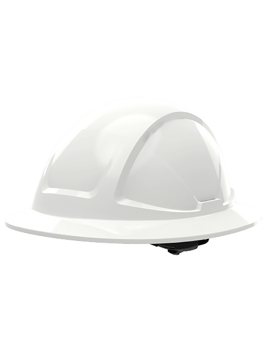 Radius Full Brim Style HDPE Hard Hat With 6-Pt Ratchet Suspension, ANSI Z89.1-2014, Type 1, Class E