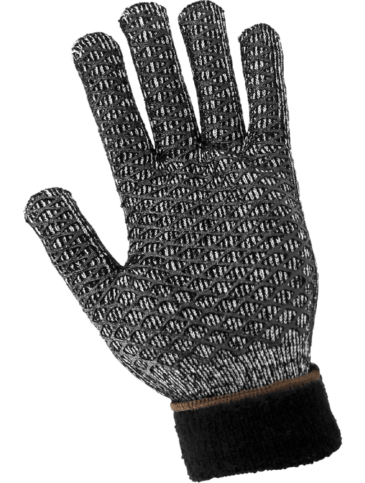 Ambidextrous Cotton/Acrylic Terry Cloth Gloves Coated with Honeycomb Patterned PVC, Knit Wrist