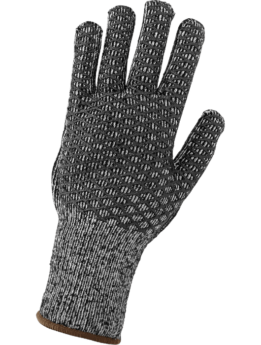 Ambidextrous Cotton/Acrylic Terry Cloth Gloves Coated with Honeycomb Patterned PVC, Knit Wrist