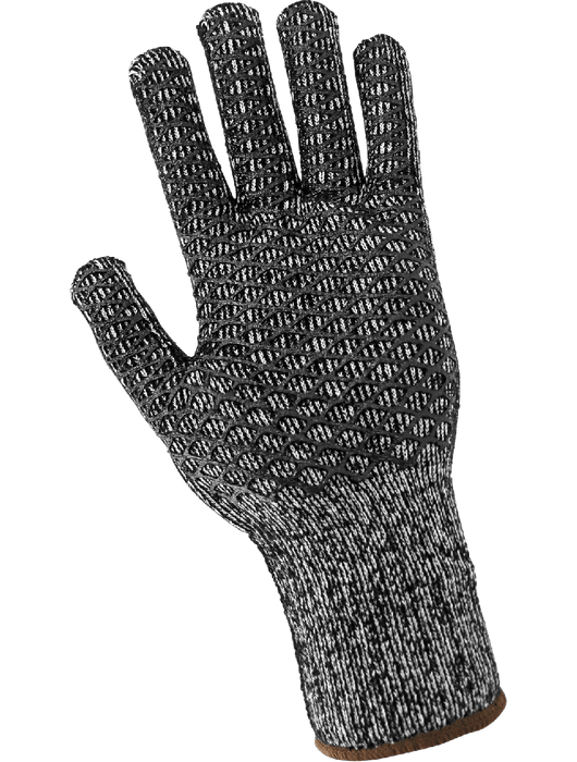 Ambidextrous Cotton/Acrylic Terry Cloth Gloves Coated with Honeycomb Patterned PVC, Knit Wrist
