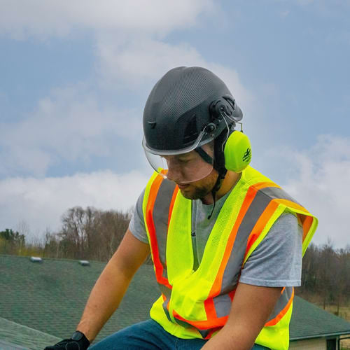FrogWear® Cl. 2 Hi-Vis Lime Lightweight Mesh Polyester Vest w/Contrasting Orange Trim, Zipper Closure