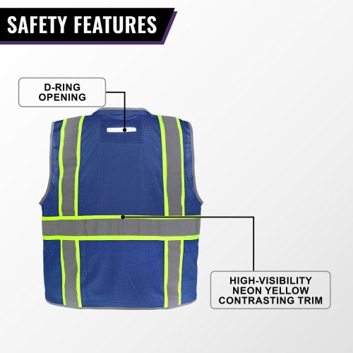 FrogWear® HV Blue Enhanced Visibility Surveyors Safety Vest